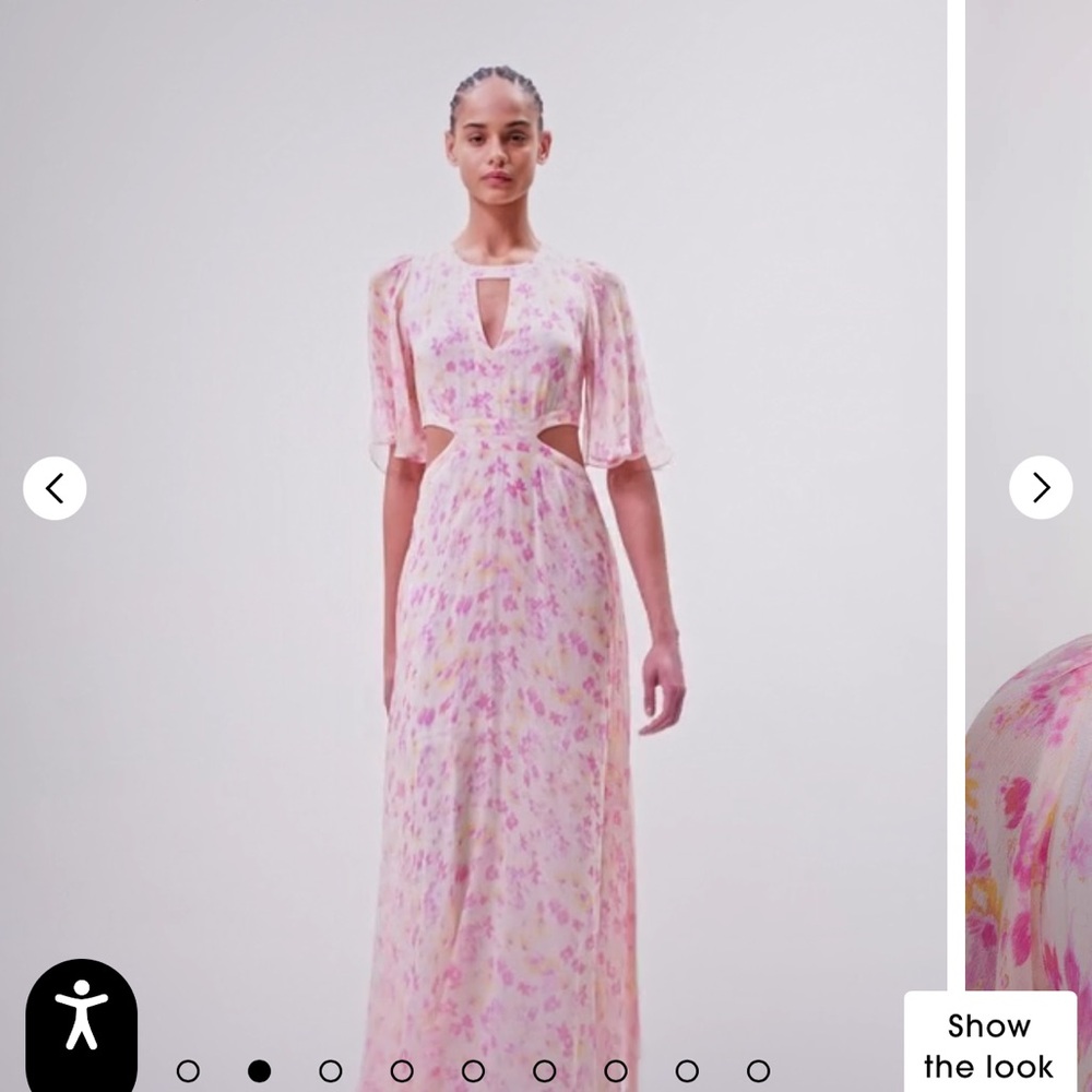 Maje Pink Floral Maxi Dress
